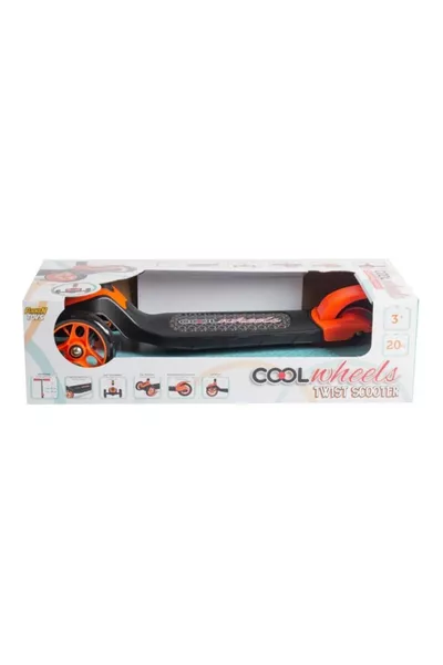 Orange Cool Wheels Twist LED Light 3-Wheel Height-Adjustable Scooter