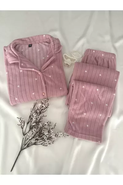 Pink Thermal Fleece Pajama Set