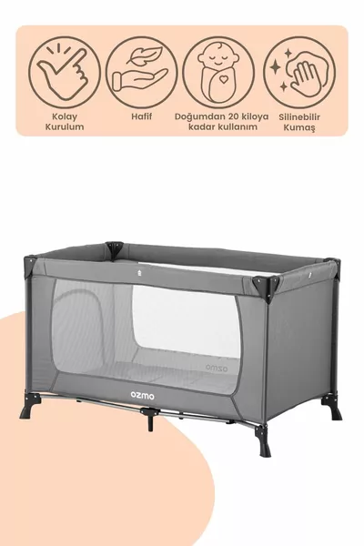 Parco Giochi Aura con Letto Cm Grigio