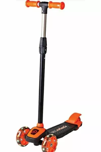 Самокат Cool Wheels с LED-подсветкой, оранжевый, 3 колеса