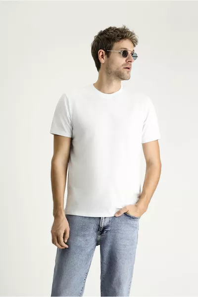 Bisiklet Yaka Regular Fit Süprem Pamuk Tişört