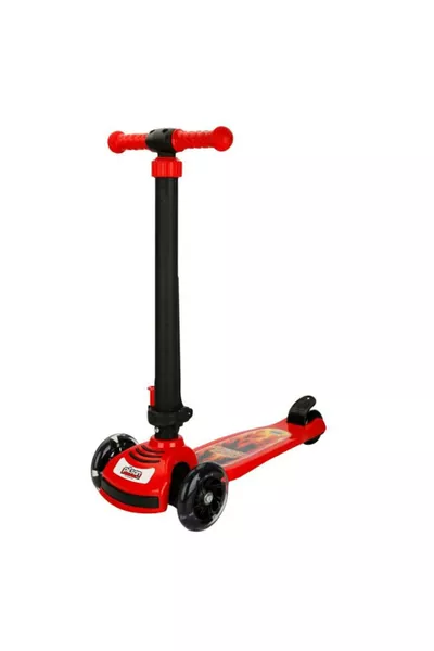 Детский самокат Pilsan Power красный с тремя колесами и подсветкой