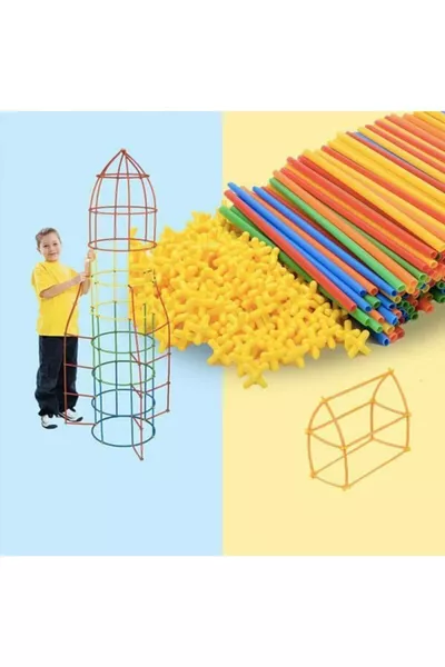 Пръчки от бамбук Образователен 4D DIY блок за интелект, въображение и сила