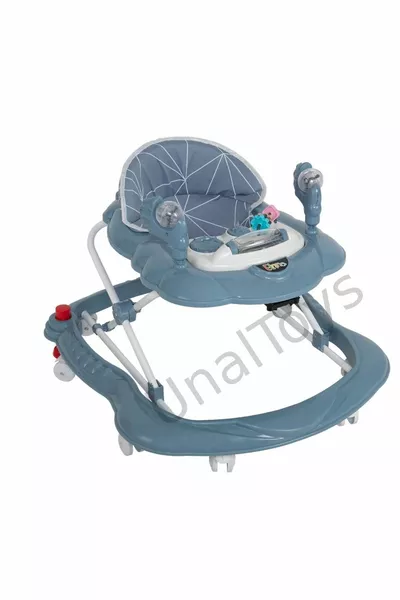 عربة أطفال موسيقية فاخرة مع لعبة بمستوى ثلاثي على شكل عنكبوت