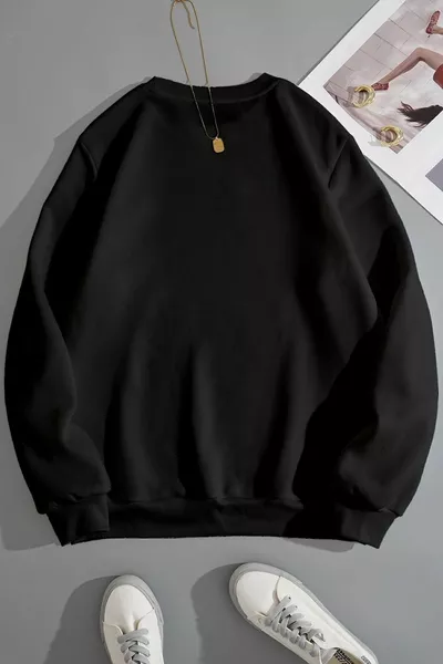 سويت شيرت بياقة دائرية بطابع فضائي للجنسين