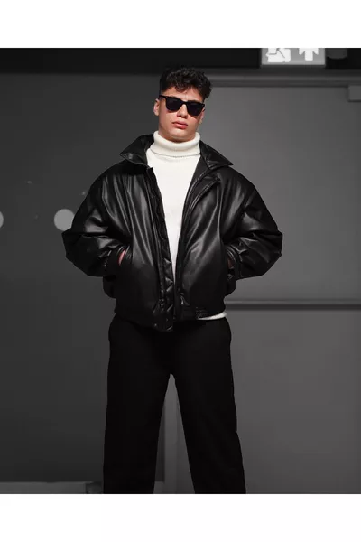 Nieuwe Seizoen Heren Oversized Vintage Unisex Leren Jas