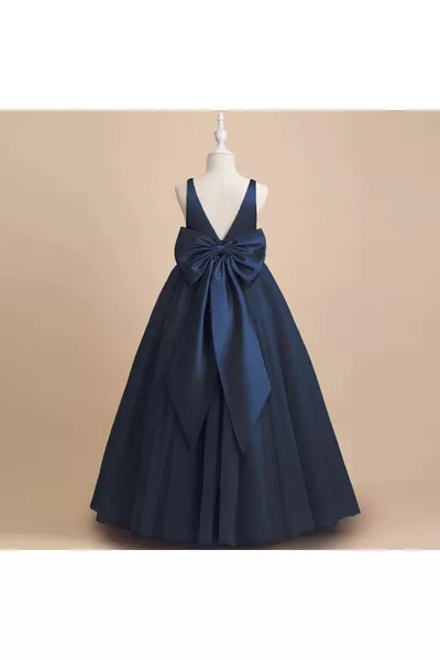 Loire Cross Model Tulle Detail - Girls' Party Dress - Long Skirt Girls' Dress