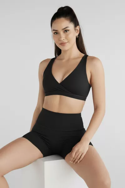 شورت ضيق قصير عالي الخصر مرن بأربعة اتجاهات لليوغا والرياضة والاستخدام اليومي