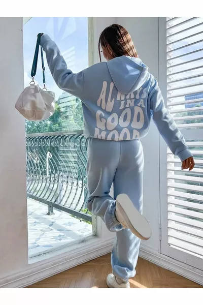 المرأة بدلة رياضية كبيرة الحجم مجموعة الظهر المطبوعة بيبي بلو