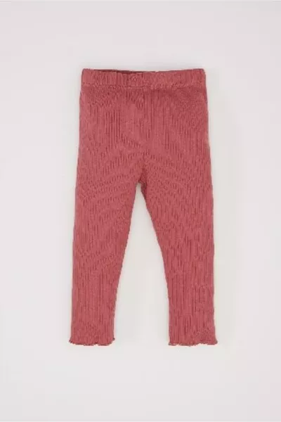 طقم فتاة صغير مكون من قطعتين، قميص طويل الأكمام من قماش كاشكورس مضلع مزهر، وسروال بخصر مطاطي AU