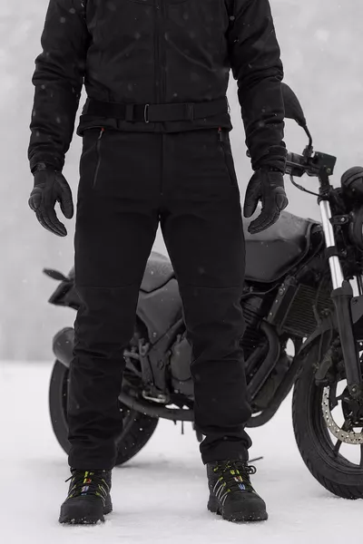 Men's Waterproof & Windproof Winter Fleece-Lined Softshell Outdoor Trekking Pants – Black