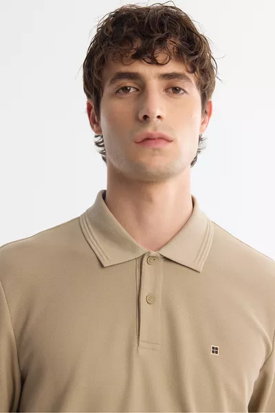 سويتشيرت رجالي بولو من الفيزون، قطني، مريح، بقصة ضيقة 