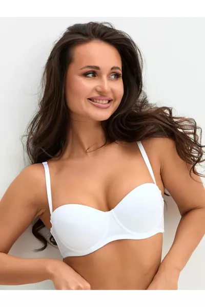 صدرية قابلة للإزالة بطراز لينولا بحمالات بدون أكتاف ووسادة باللون الأبيض