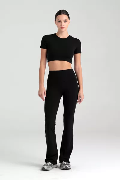 Comfort High-Waist Spanish Flare Leggings Black