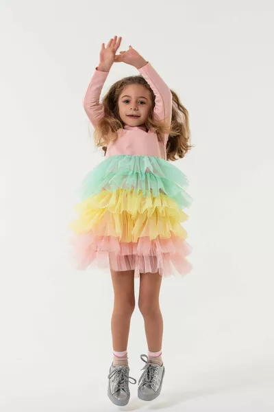 Robe tutu arc-en-ciel rose