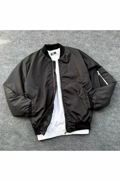 Giacca Bomber Oversize Nera Unisex