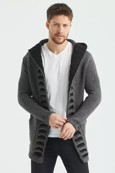 Heren Fumé Patroon Poncho Trui Vest - s
