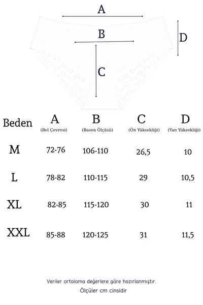  Herzen % Baumwolle 5er Pack Damen Slip 