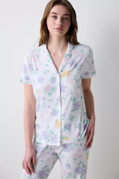 طقم بيجامة قميص وسروال متعدد الألوان من Love More