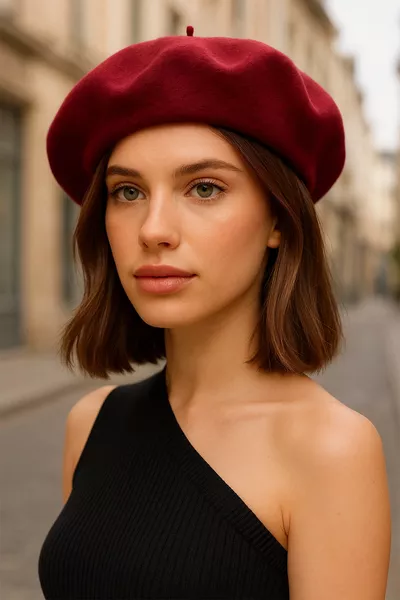 تشيري قبعة فيرساة فرنسية من اللباد