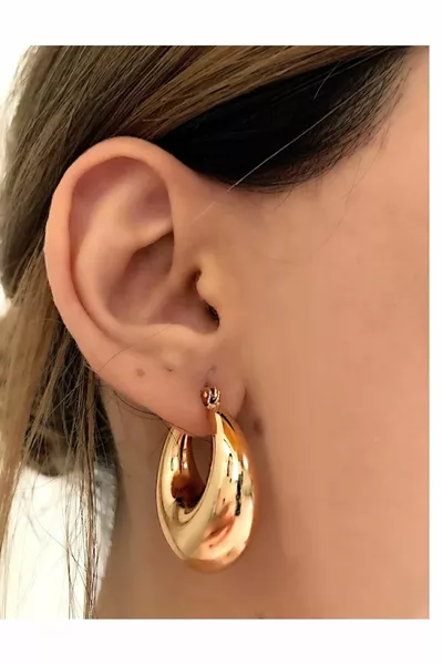 Orecchini a cerchio ovali vintage bombati