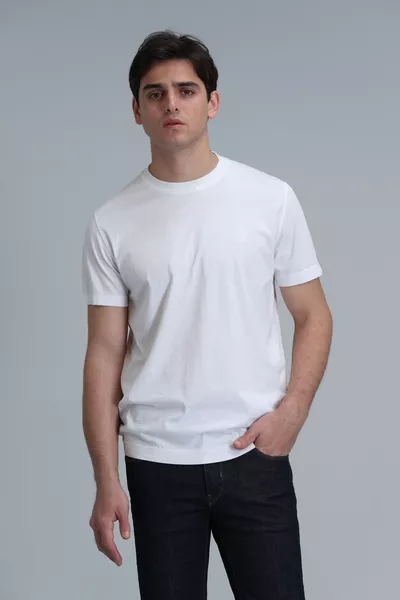 قميص سادة رجالي أبيض