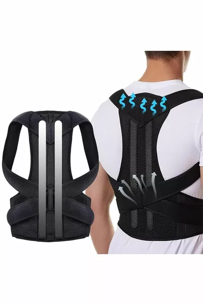مشد تصحيح القامة وتعديل الوضعية لمنع التقوس قابل للتعديل مع دعامة طبية للجنسين