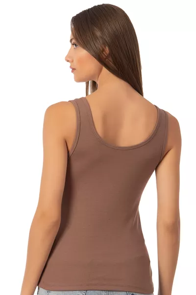 أوزكان  قميص نسائي محبوك من القطن الناعم، مرن ومريح، سميك، بحمالات، قميص صديري محبوك