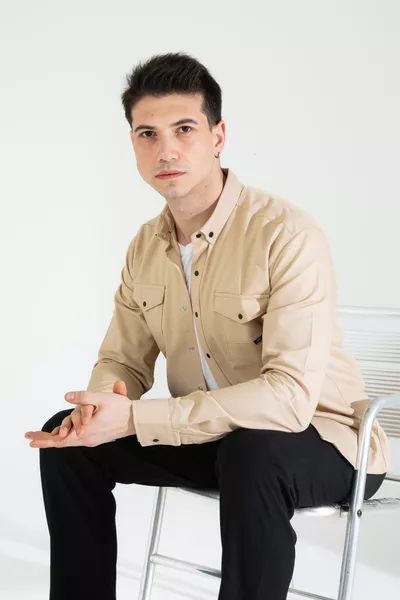 جينز نحيف - قميص رجالي من الجينز