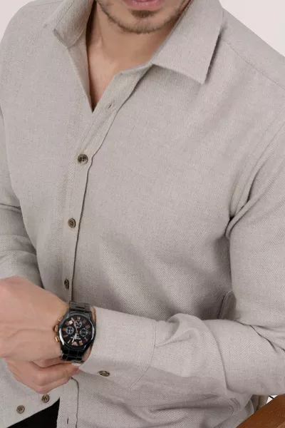 Кафе с мляко Мъжка риза Slimfit дървар