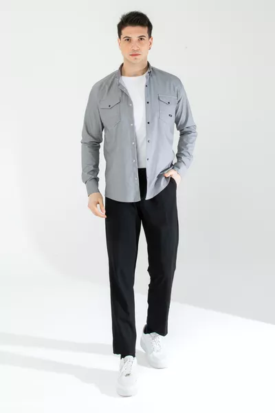 Slim Fit Jeans - Denim Men's Shirt
