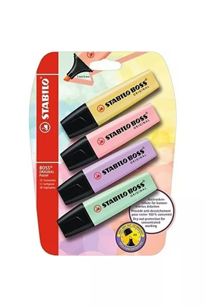 Набор из 4 пастельных флуоресцентных ручек Boss Original