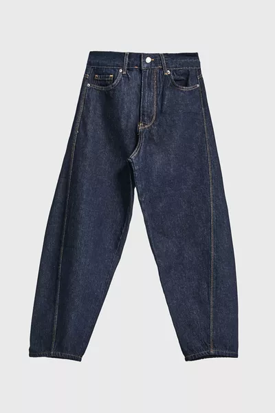 بنطال جينز نسائي لون نيلي  مقاس كاروت، مريح، الطول الداخلي  سم، قطن %