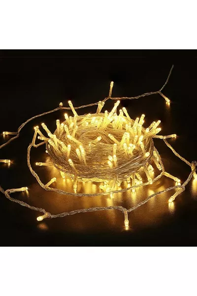 Новогодняя гирлянда с  светодиодами,  метров, на батарейках, прозрачный провод, декоративная LED