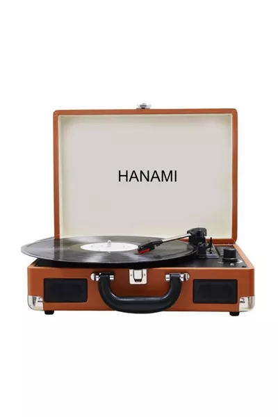 BR HANAMI Retro Bag Turntable - Bluetooth and Built-in Charging Features