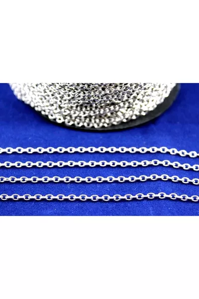 1 متر - 0. مم سلسلة مستقيمة، سلسلة قلادة، سلسلة مجوهرات، مطلي بالنيكل