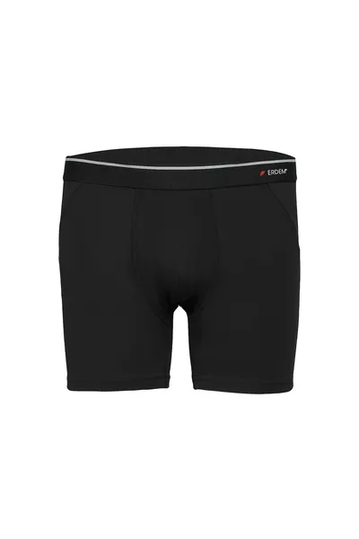 طقم بوكسر رجالي طويل من القطن الأسود بالإيلاستان 3 قطع
