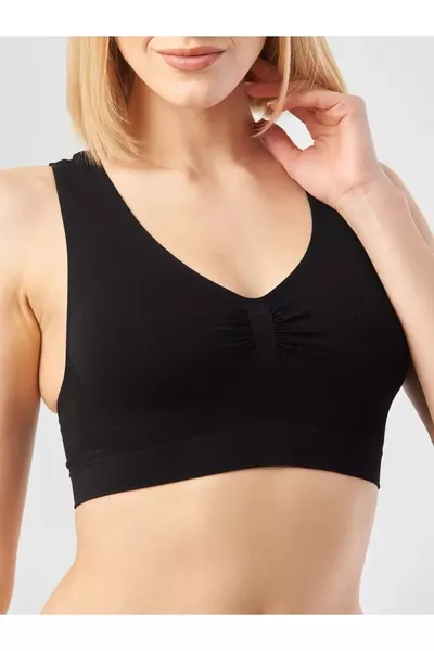 Rosella Modell Bustier mit breiten Trägern, sportlich, bequem, stützend, Korsett-BH, schwarz