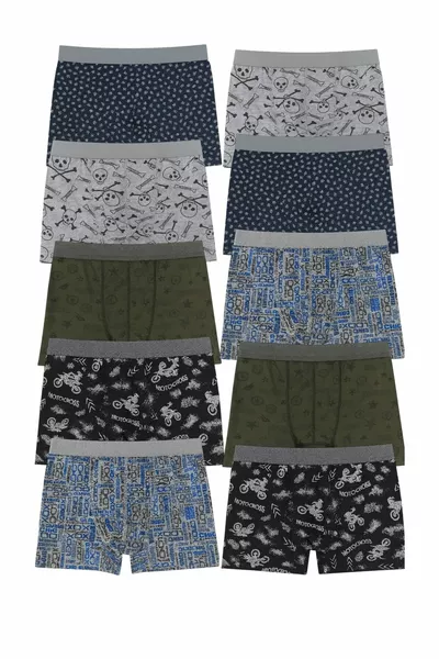 بوكسر رجالي قطن مرن بنقوش، عبوة من 