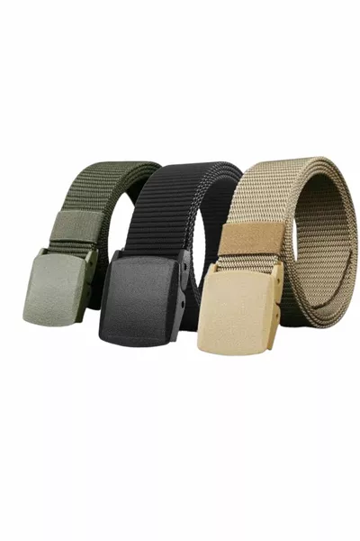 Ceinture tactique avec boucle en plastique, lot de 3
