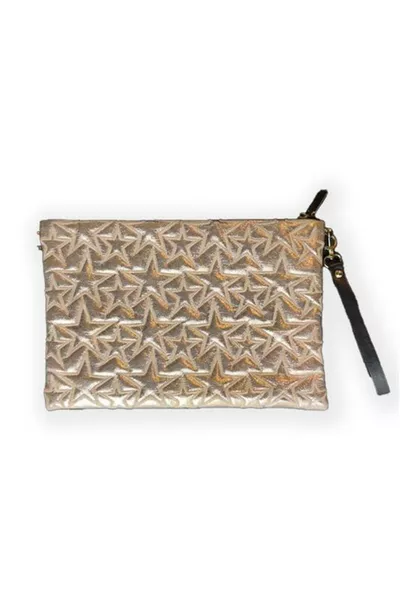 Жёлтый клатч с узором звезд