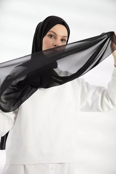 Écharpe en mousseline - Noir