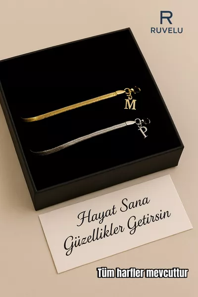 Браслет из нержавеющей итальянской стали с инициалами, для возлюбленного или друга, золотой и серебряный