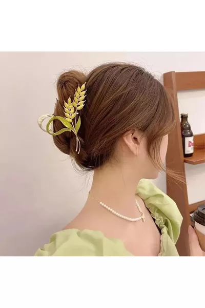 مشبك معدني فخم جديد كبير من القمح، مقاس  سم