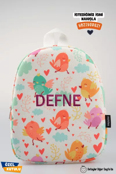 [نقوم بتطريز الاسم الذي تريدونه] - الطيور المرحة للأطفال من 0-8 سنوات - حقيبة ظهر لرياض الأطفال