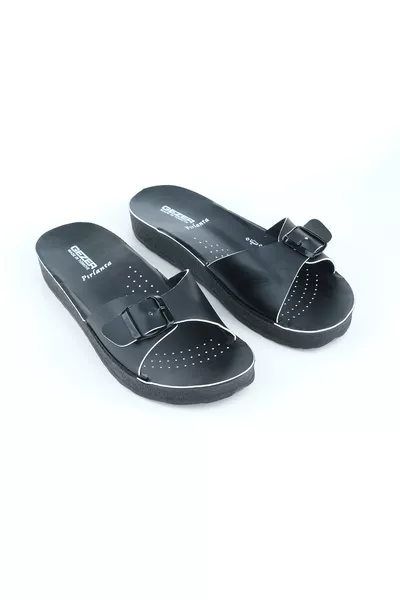 Zomerse Dames Slippers met Enkelband en Gekleurde Strepen