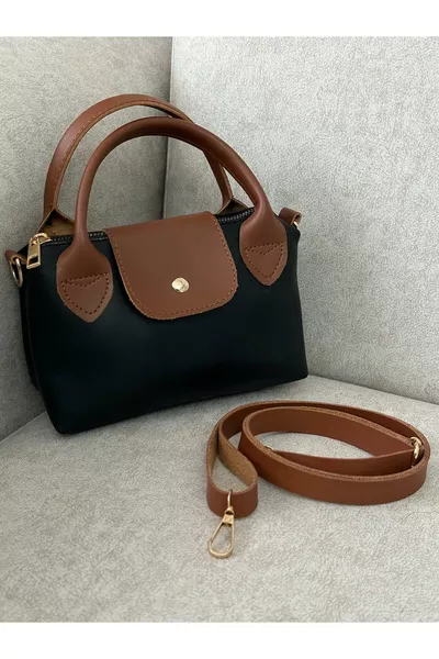 حقيبة يد وكتف نسائية سوداء من ميني بارتي