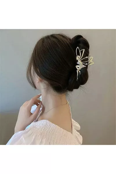 مشبك شعر ملاك مرصع بالذهب