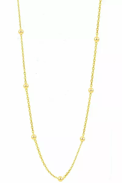 سلسلة ذهبية مطلية بالفضة والذهب بطول سم