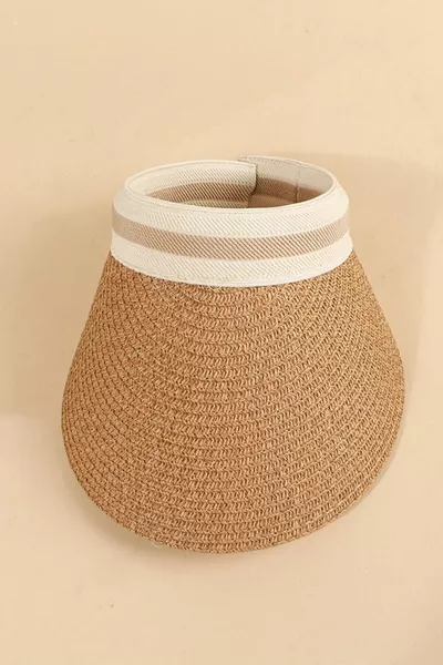 Casquette à Visère Camel en Paille Tressée pour Femme